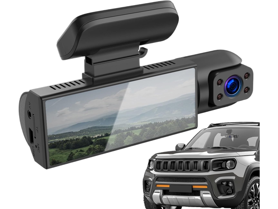 Cámara De Coche Para Interior Y Grabadora De Parabrisas Con Cable Metálico Doble