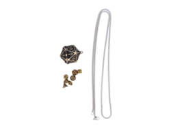 Dan26-collar Con Conjunto De Dados Miniatura Antiguo Pequeño Metal Hueco Poliedrico Portátil Con Caja De Almacenamiento Estilo 2