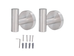 2 Ganchos De Pared De Acero Inoxidable Para Toallas Y Albornoces, Diseño Redondo, Para Baño.