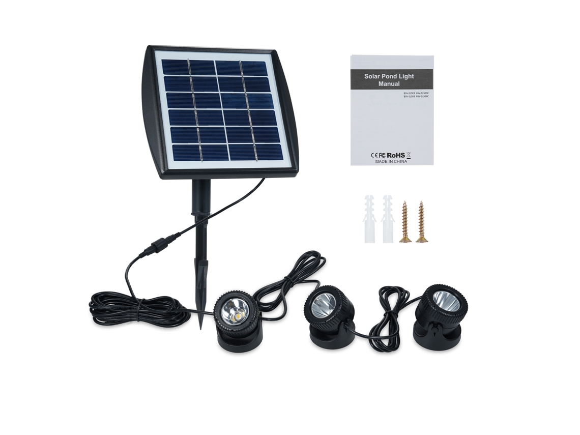 2026-luz Solar Rgb Sumergible De 3 Cabezas Para Estanque, Piscina, Jardín, Patio Y Fuente Decorativa Exterior