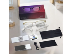 Gafas inteligentes Eifson Gy600 con protección UV, más de 100 idiomas en línea, traducción por IA y altavoz (plateadas)