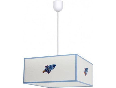 Lámpara de Techo FABRILAMP Excavadora (Blanco, Azul - E27 - Máx. 60W - Policarbonato - Tela)