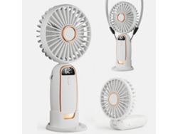 Ventilador de 5 velocidades, plegable, recargable, 3 en 1, de mano, cuello y escritorio, color blanco Eifson (4000 mAh)