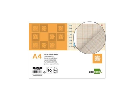 Papel Milimetrico Liderpapel Din-A4 80 Gr. -Pack 10 Folhas
