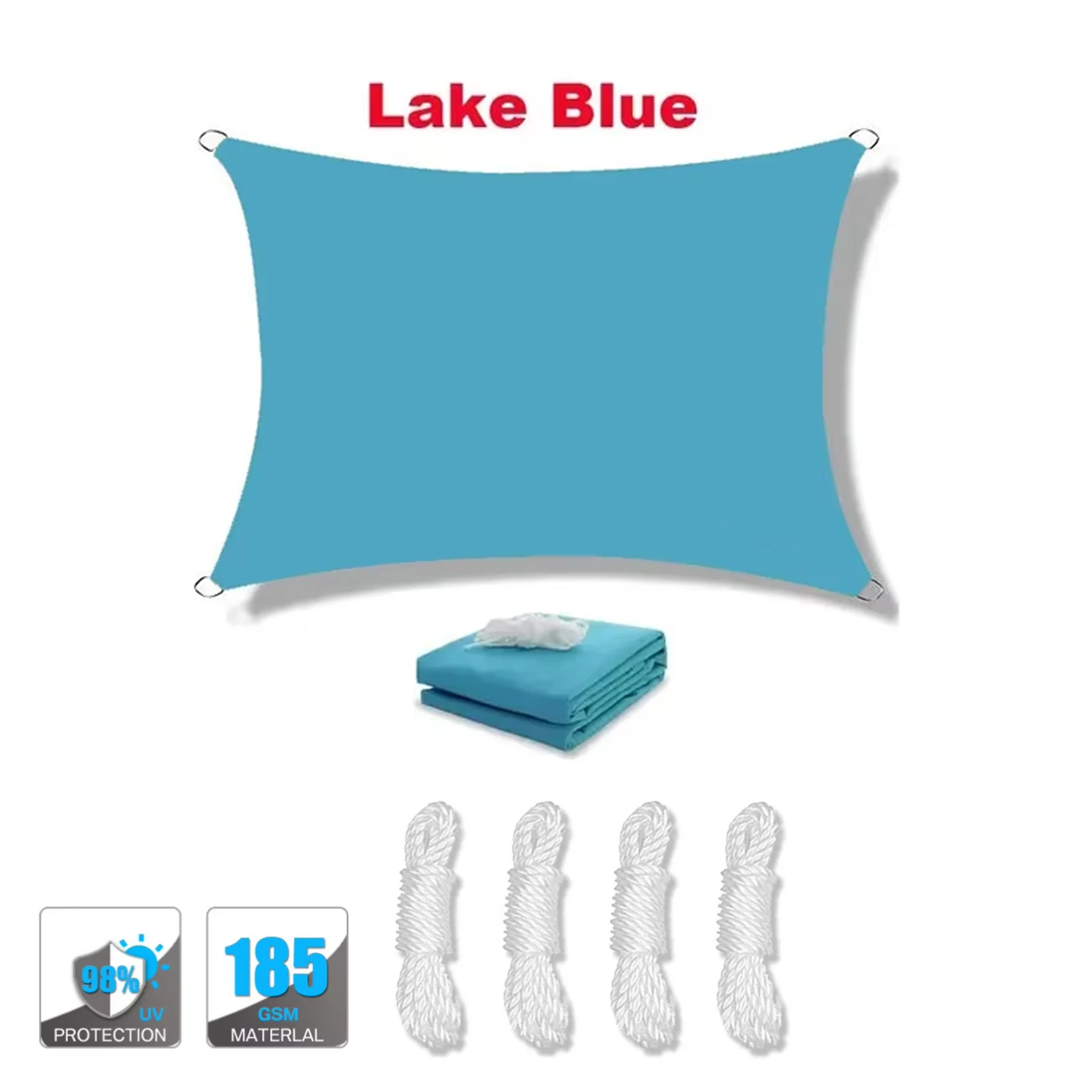 (azul Lago, 200x200cm) Toldo Impermeable, Protección Uv Del 95%, Alta Densidad, Transpirable, Apto Para Patios, Piscinas, Etc.