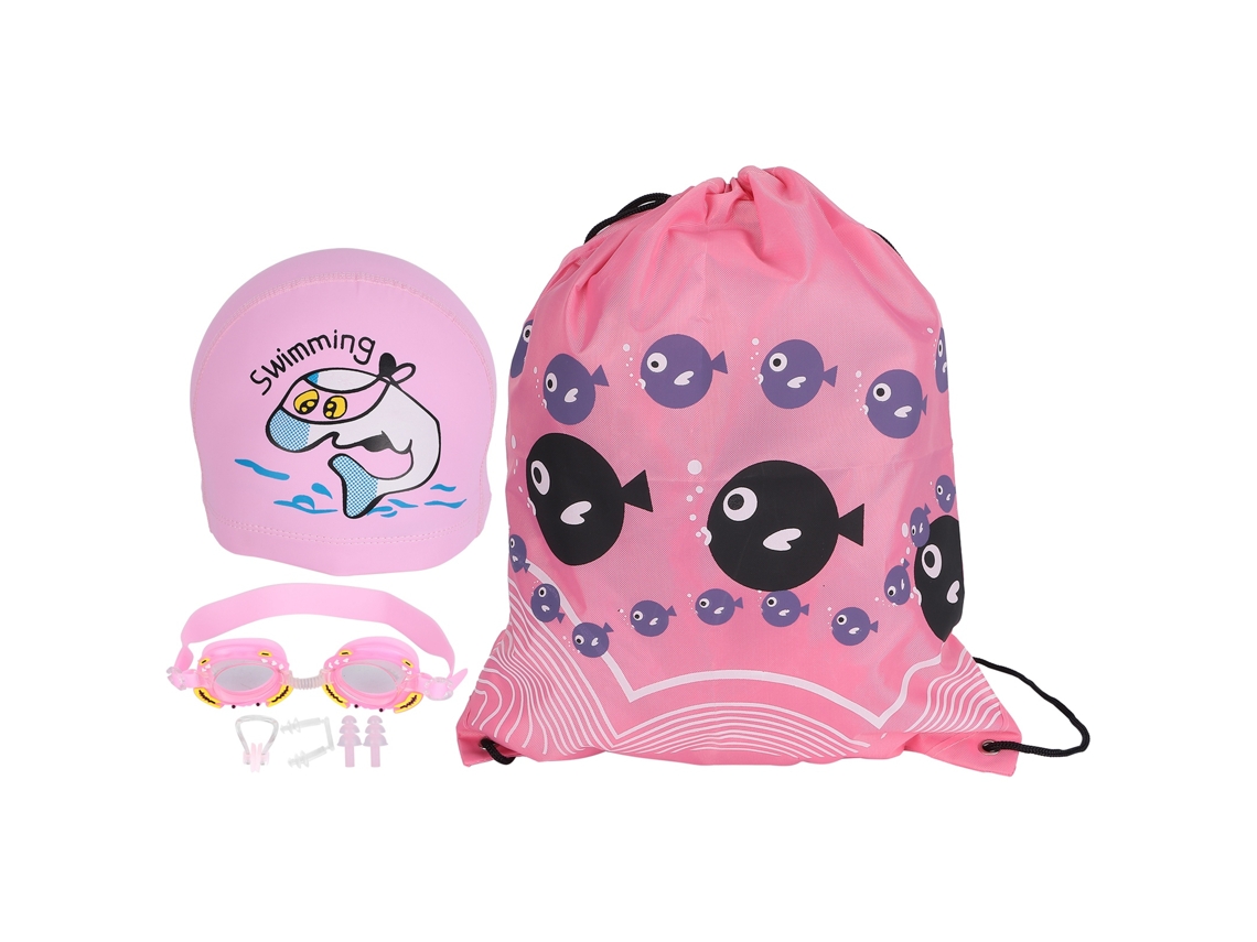 Gafas de natación infantiles antivaho, diseño de cangrejo, color rosa.