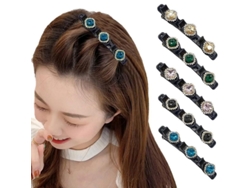 2026-pinzas De Pelo Para Flequillo Con Piedras Strass Clip De Pelo De Estilo Doble 9cm Material Plástico