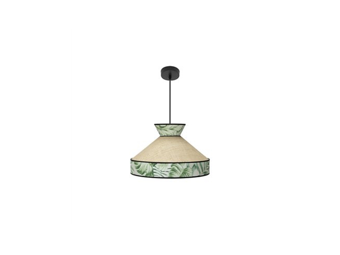 Lámpara colgante Constantinopla, Ø40cm, altura regulable, 1xe27, beige y verde Fabrilamp (bombilla no incluida)