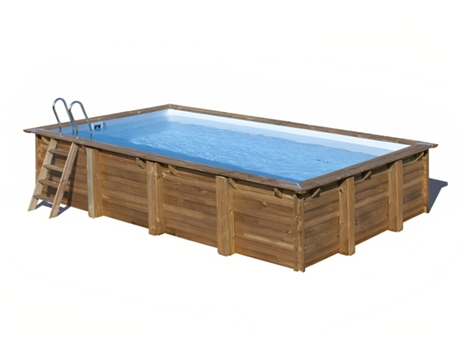 Piscina de Acero GRE Imitacion Madera Natural (620x420x133 cm)