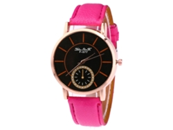Reloj De Cuero De Quartzo Estilo Estudiantil Para Mujer/hombre Niño/niña Rojo Rosa