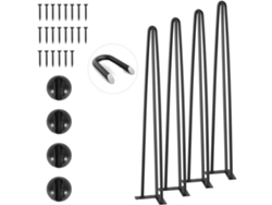 Juego de 4 Patas de Mesa Hairpin en Acero 710 mm para Estabilidad Tekmaquinas