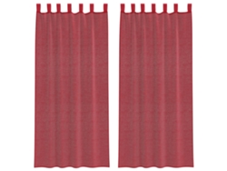 Maison Exclusive - Cortinas De Gasa Con Trabillas 2 Uds Rojo Vino 140x245 Cm