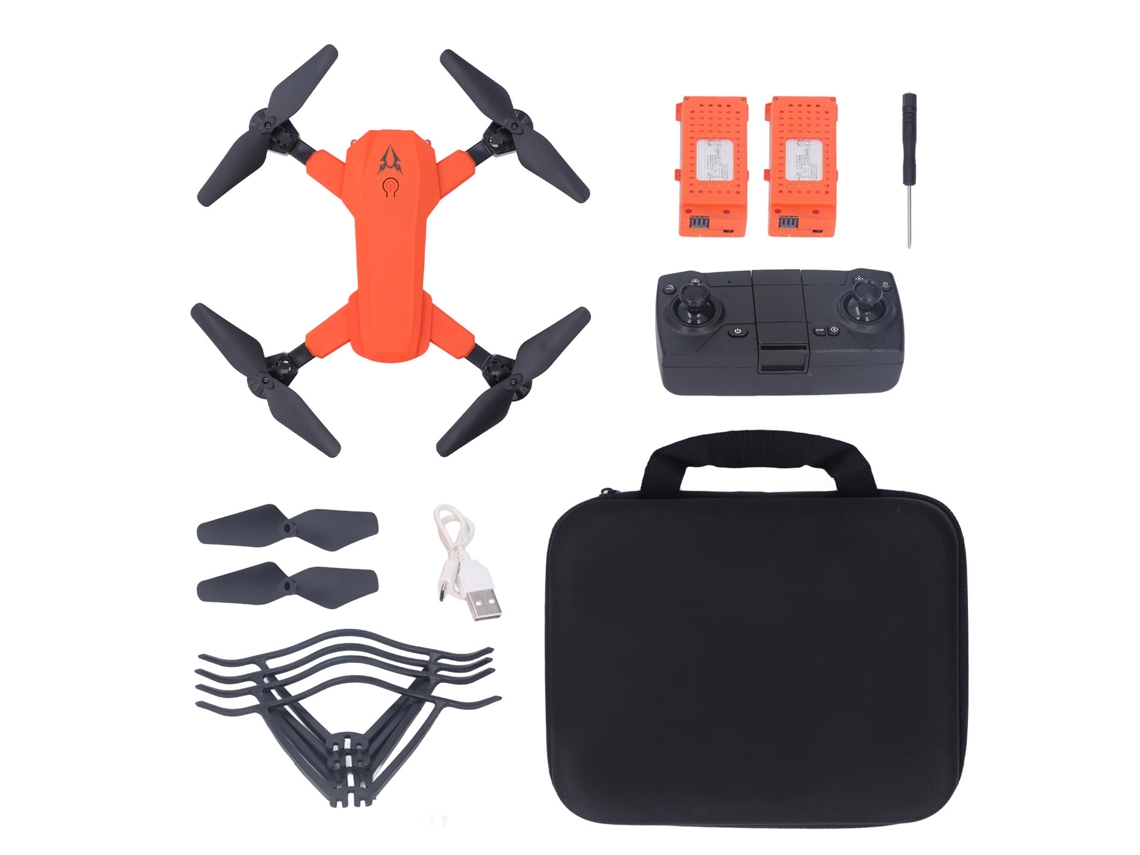Drone Rc S80 Drone Aéreo 4k Hd Con Cámaras Duales Plegable 4 Ejes Para Niños +14 Naranja 3 Baterías