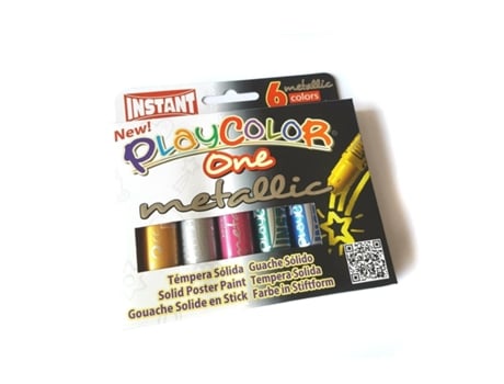 Barra Gouache Sólido Instant Escolar Caja de 6 Colores Metalizados Surtidos