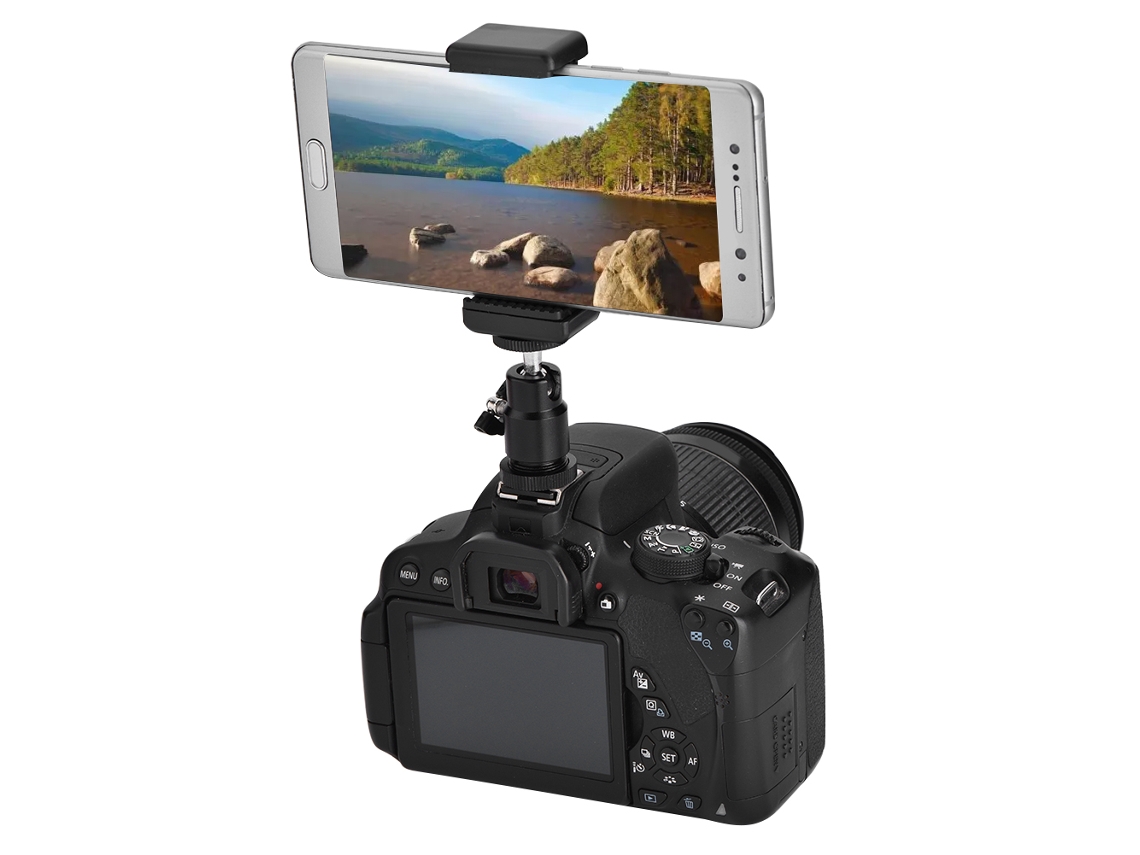 Soporte Para Teléfono Con Clip Y Adaptador De Trípode, Cabeza Giratoria 360 Para Iphone Samsung