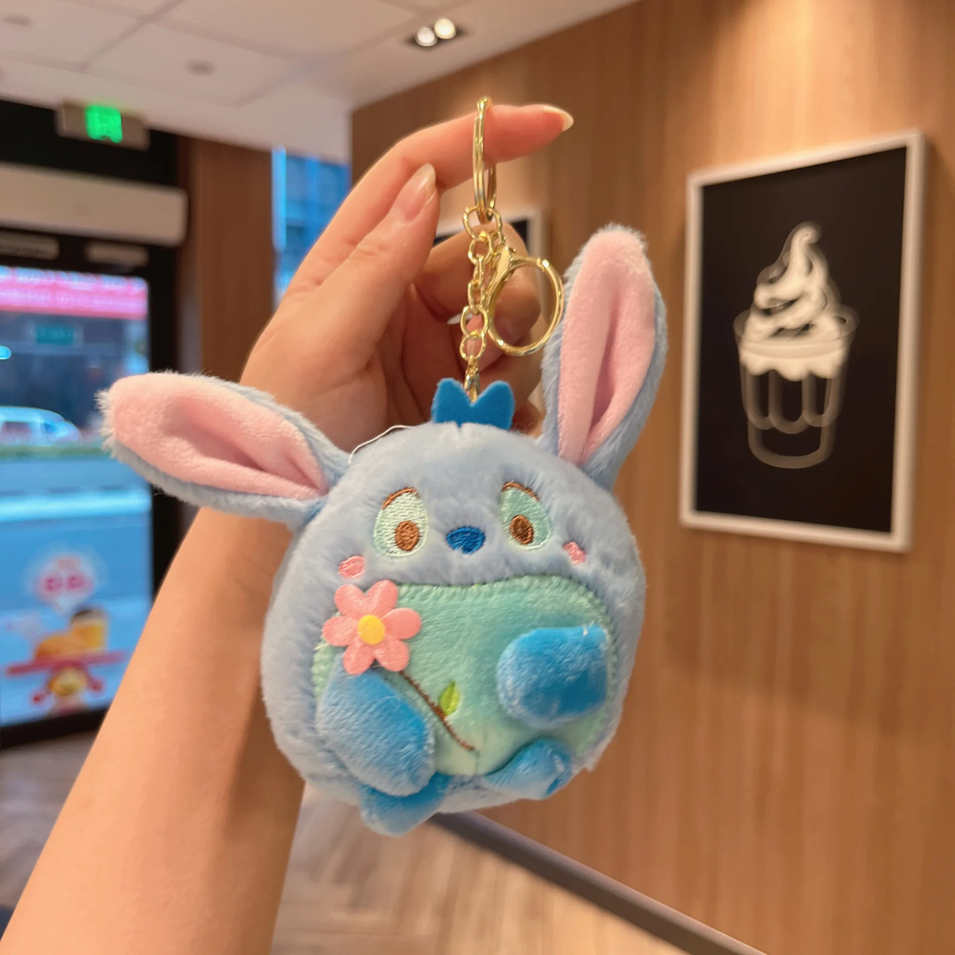 Llavero De Peluche De Animalito De Dibujos Animados (azul), Ideal Para Decorar Bolsos.