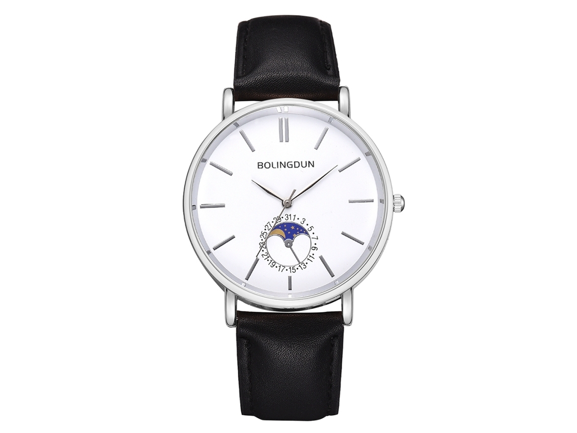 Reloj De Pulsera Zhoulianfa Fashionado Quartz Para Parejas, Bisel Plateado, Esfera Blanca L