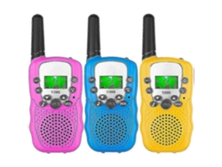 Walkie-talkies para niños, paquete de 3, alcance de 3 millas con linternas LCD retroiluminadas Rosewell (batería no incluida)