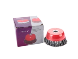 Cepillo de copa de alambre de acero de 100*16 mm para pulir herramientas rotativas y amoladoras angulares.
