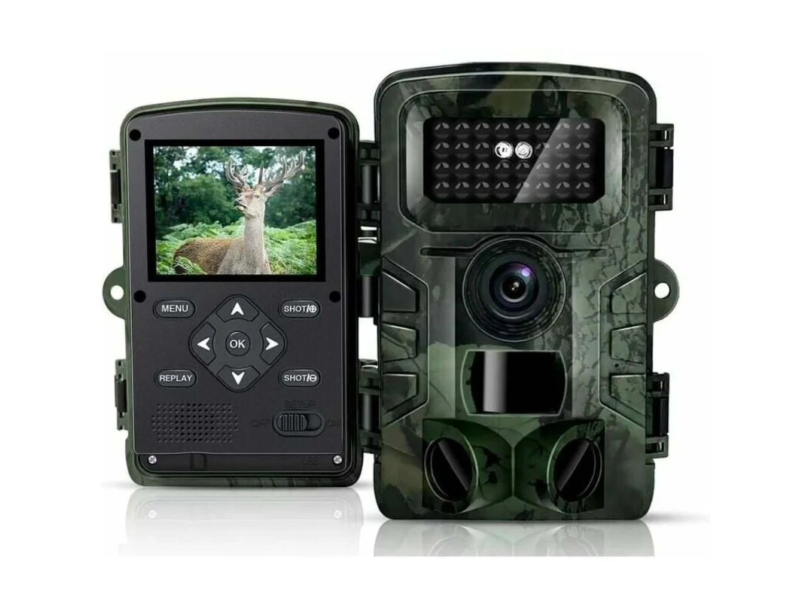 Cámara de caza HD con pantalla LCD, 2 modos nocturnos, impermeable, para animales, cámara de vigilancia exterior con infrarrojos
