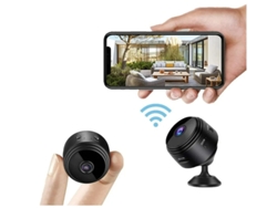 Cámara inalámbrica Bestvite A9 1080p Full HD con audio y video Seguridad para el hogar con detección de movimiento con visión nocturna Negro