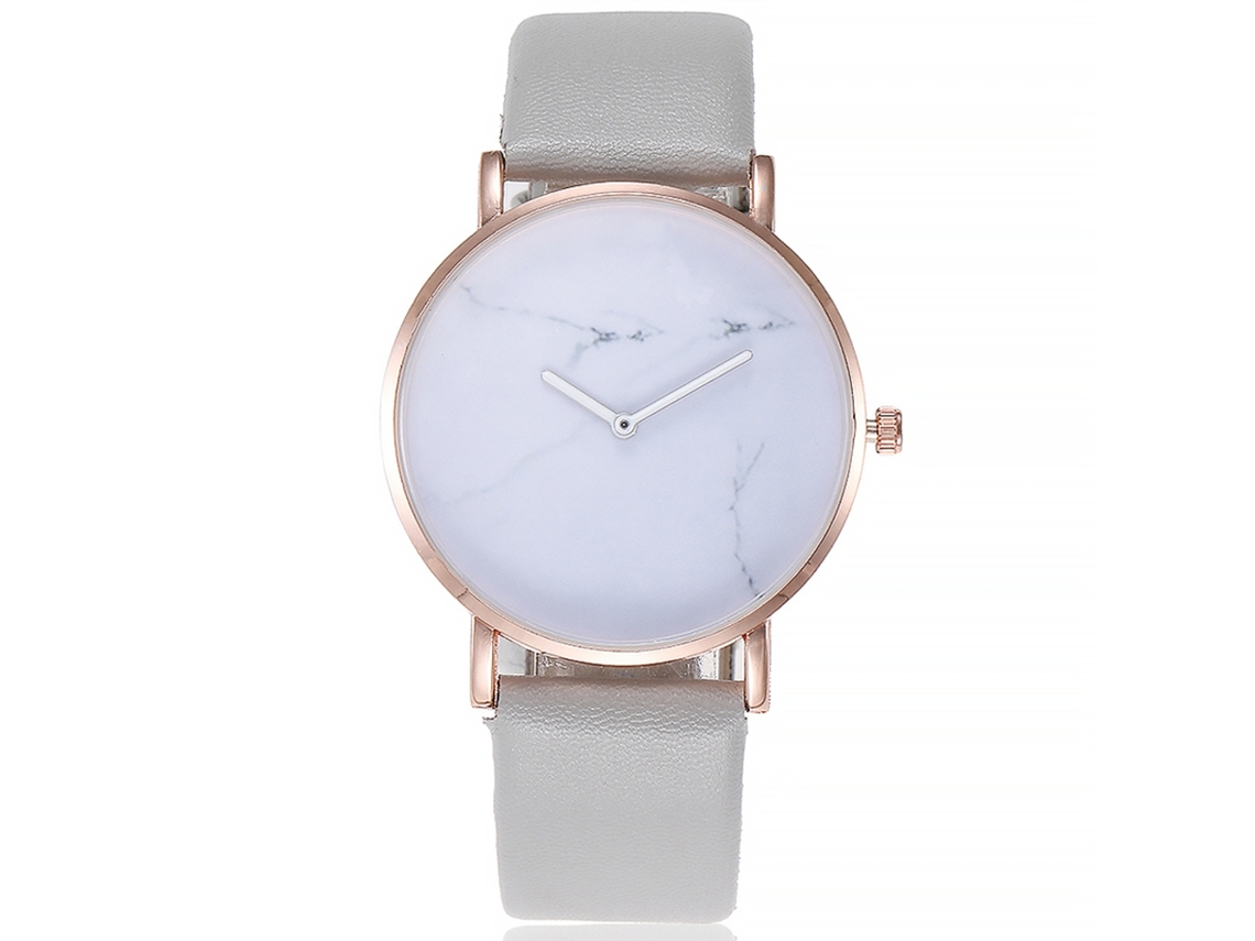 Reloj De Pulsera De Cuarzo Para Mujer Vansvar Con Correa De Pu, Estilo Sencillo, Gris.