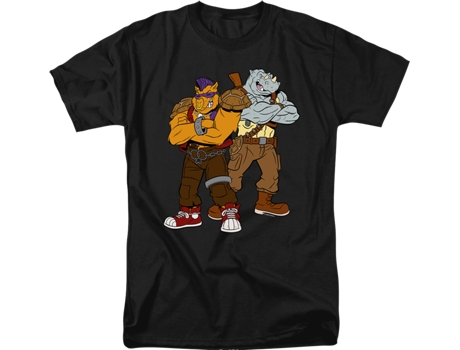 Camisetas Unisex DEEPSTONE Bebop And Rocksteady Teenage Mutant Ninja Turtles Negro (XL)