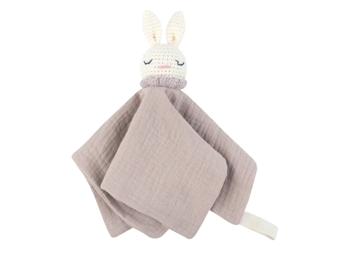 Babero chupete para bebé, babero calmante, manta de seguridad con colgante de conejo para niños y niñas, bufanda multifuncional.
