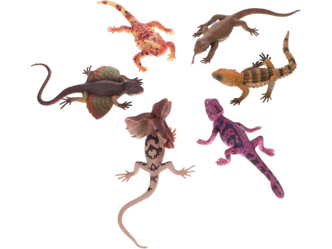 Figuras Realistas De Lagartos De 6 Piezas, Reptiles De Simulación, Juguetes Educativos Para Aprender
