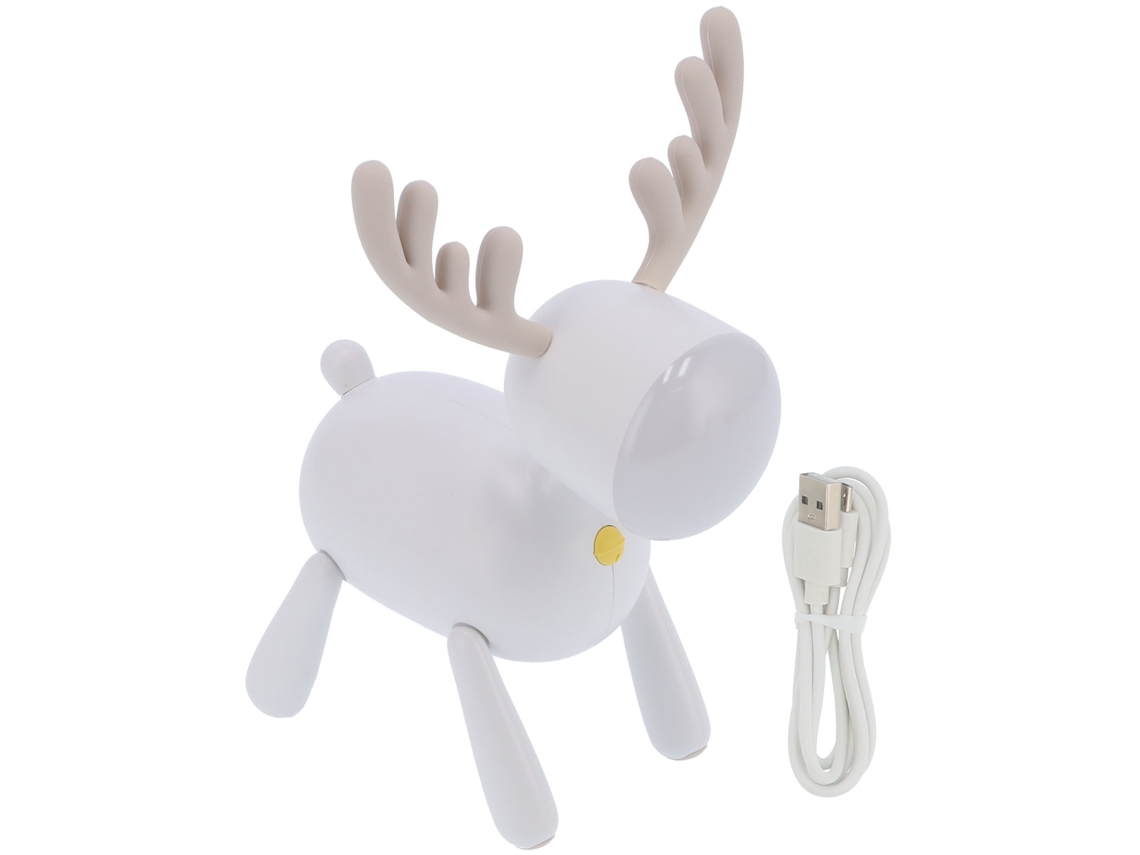 Lámpara De Noche Led Con Forma Alce Dibujos Animados, Protección Ocular, Temporizador, Doble Fuente