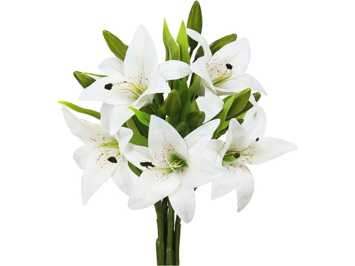 Paquete de 6 flores de lirio artificiales para decoración de bodas KOFIHETY