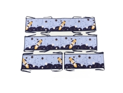 Protector De Cuna Suave Y Transpirable Con Estampado En Los Cuatro Lados Y Almohadillas Protectoras Para Bebé.