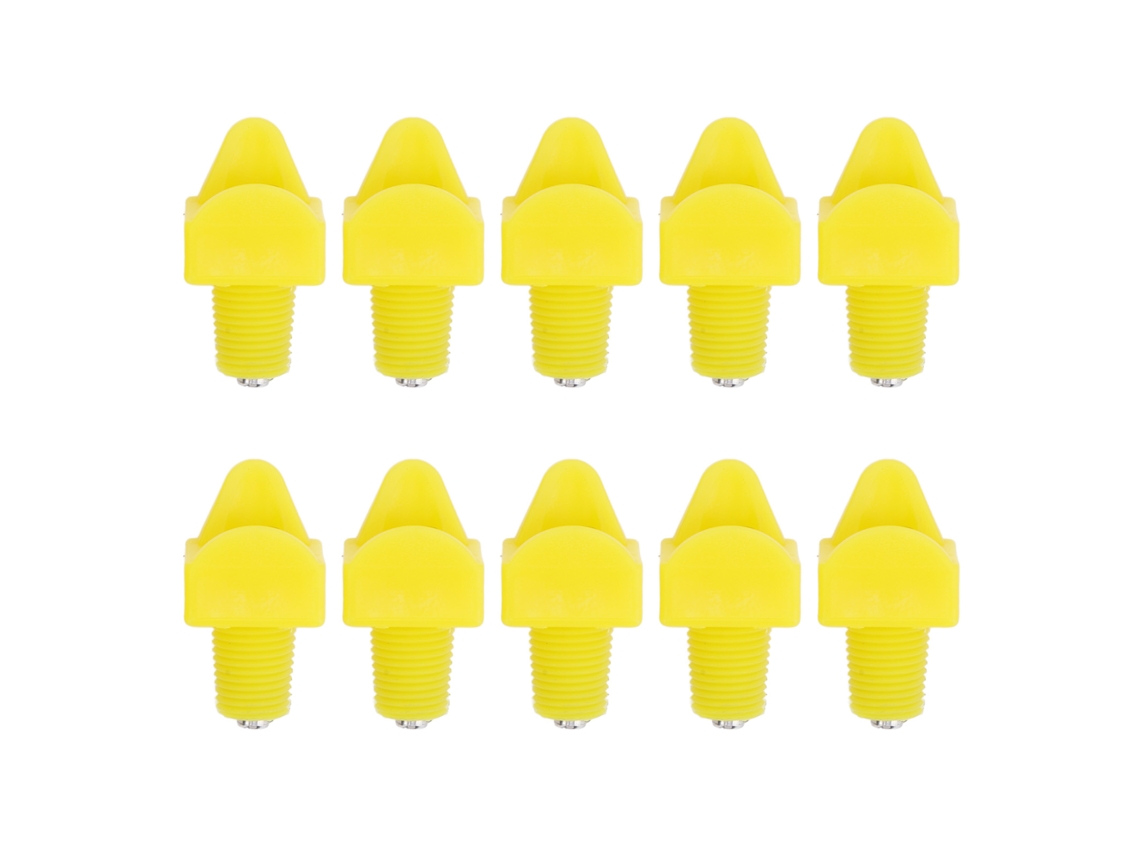 10 bebederos automáticos de plástico amarillo para aves de corral.