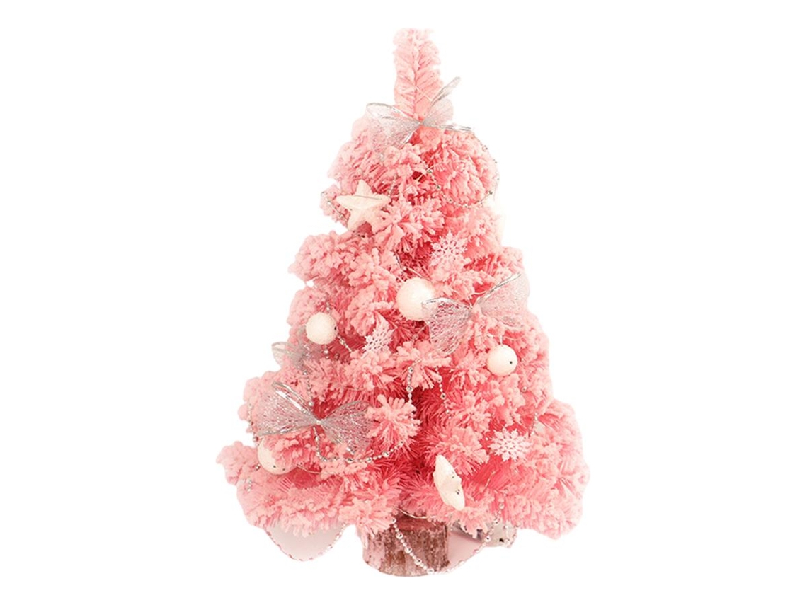 Rbol De Navidad De Pvc Mini Rosa Artificial 32x32x60cm