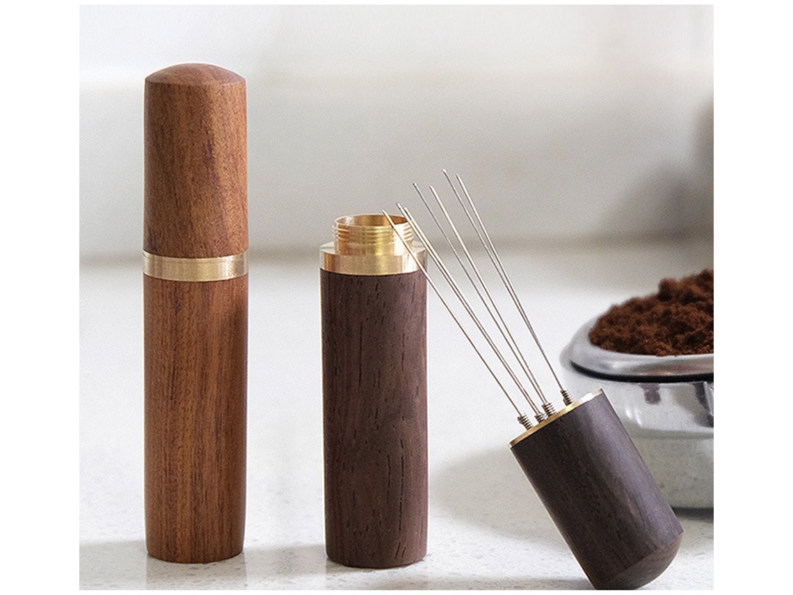Distribuidor De Café En Polvo De Seis Agujas Con Cabo De Pau-rosa, Adecuado Para Espresso