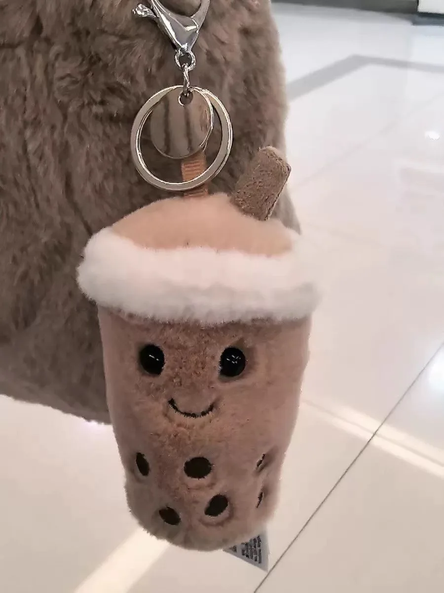 Llavero De Peluche Con Forma De Comida (té De Burbujas) - Regalo Suave, Esponjoso Y Adorable