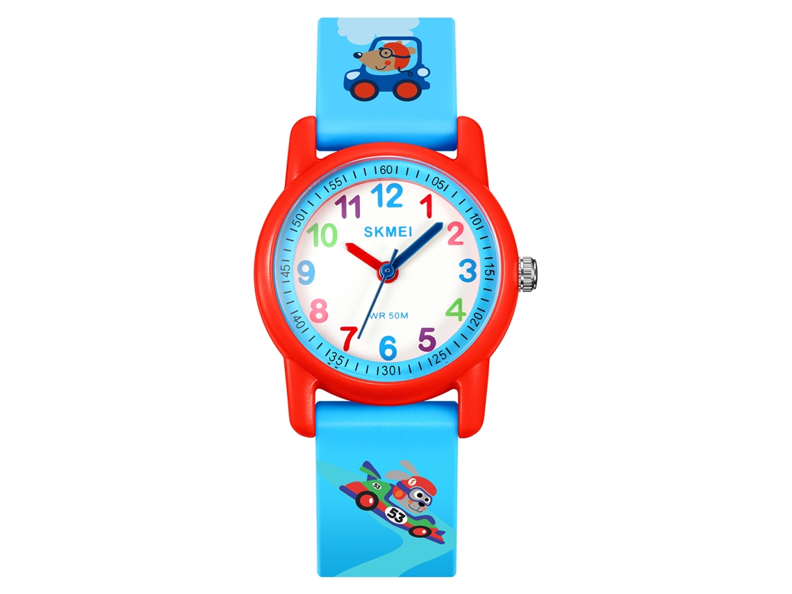 Reloj Infantil Skmei 2157, Diseño De Dibujos Animados, Resistente Al Agua Hasta 50 M, Correa De Silicona.