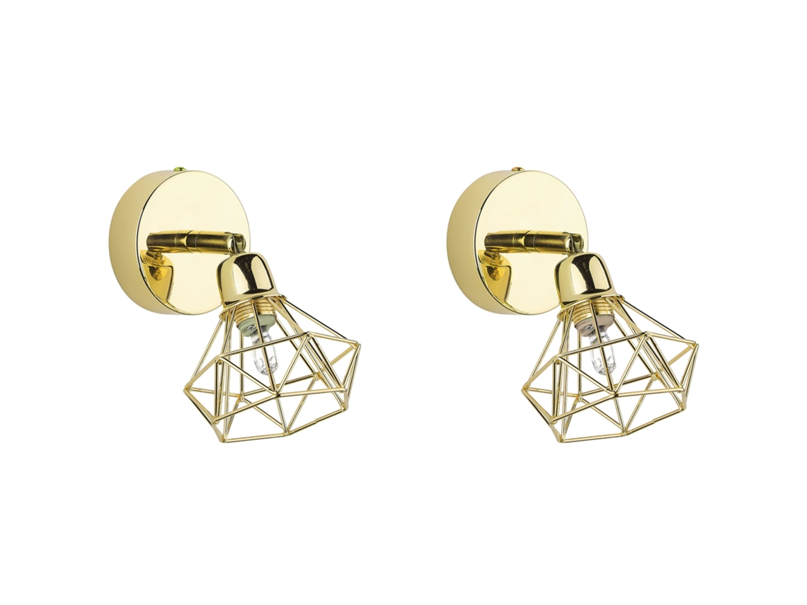 Conjunto de 2 lámparas de pared doradas ERMA