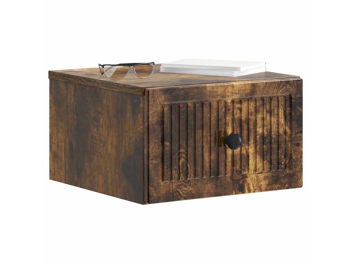 Maison Exclusive - Mesita De Noche De Pared 2 Pcs Roble Ahumado 33 X 34,5 X 20 Cm