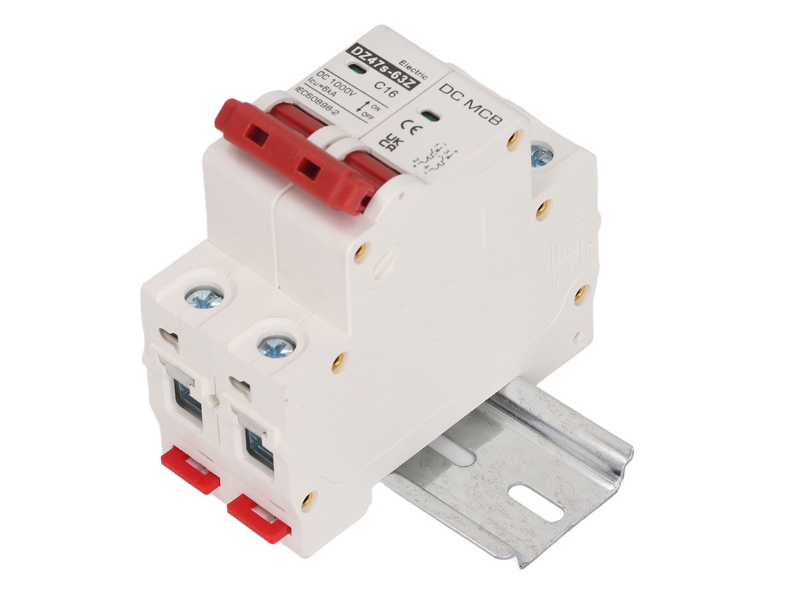 Mini disyuntor 2P (protección contra sobrecarga, sistema solar de CC 1000 V, 16 A)