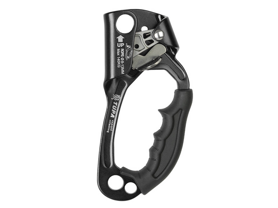 Ascendedor Manual Para Mano Derecha, Escalada En Roca, Montañismo, Árboles, Multiusos, Material De Magnesio Y Aluminio, Negro.