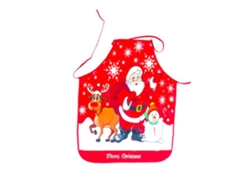 Delantal navideño, estilo tarjeta con Papá Noel/alce/nieve, para cocinar RNEMITERY