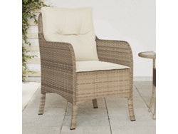 Sillas de jardín con cojines, 2 unidades, mimbre sintético beige, Dkd Home Decor