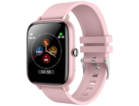 Smartwatch ENKERS Bluetooth Call Health Monitor Full Touch Multi-Sport para Android e Iosrosa-Rosa
