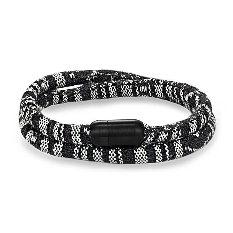 (negro 19cm) Pulsera Sencilla De Cuerda Trenzada Colorida Para Parejas Con Colgante, Hecha A Mano, Estilo Étnico