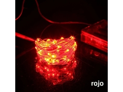 (cuentas Led Rojas De 2 M20) Mini Cadena De Luces Led En Forma De Estrella Alimentada Por Batería, Hecha De Alambre De Cobre