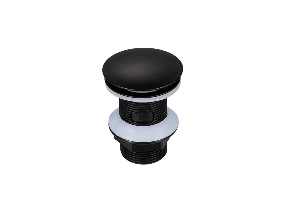 Tapón De Desagüe Con Resorte Para Lavabo De Baño, Grifería De Latón Cromado Negro, Acabado Bronce Dorado (negro Sin Orificio).