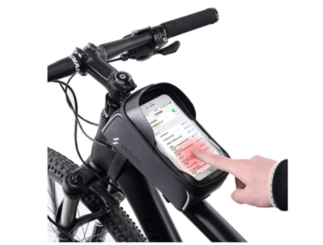 Chronus Bolsa de Cuadro Frontal para teléfono de Bicicleta Bolsa para Bicicleta Accesorios para Bicicletas Regalos de Ciclismo para Hombres Negro B...