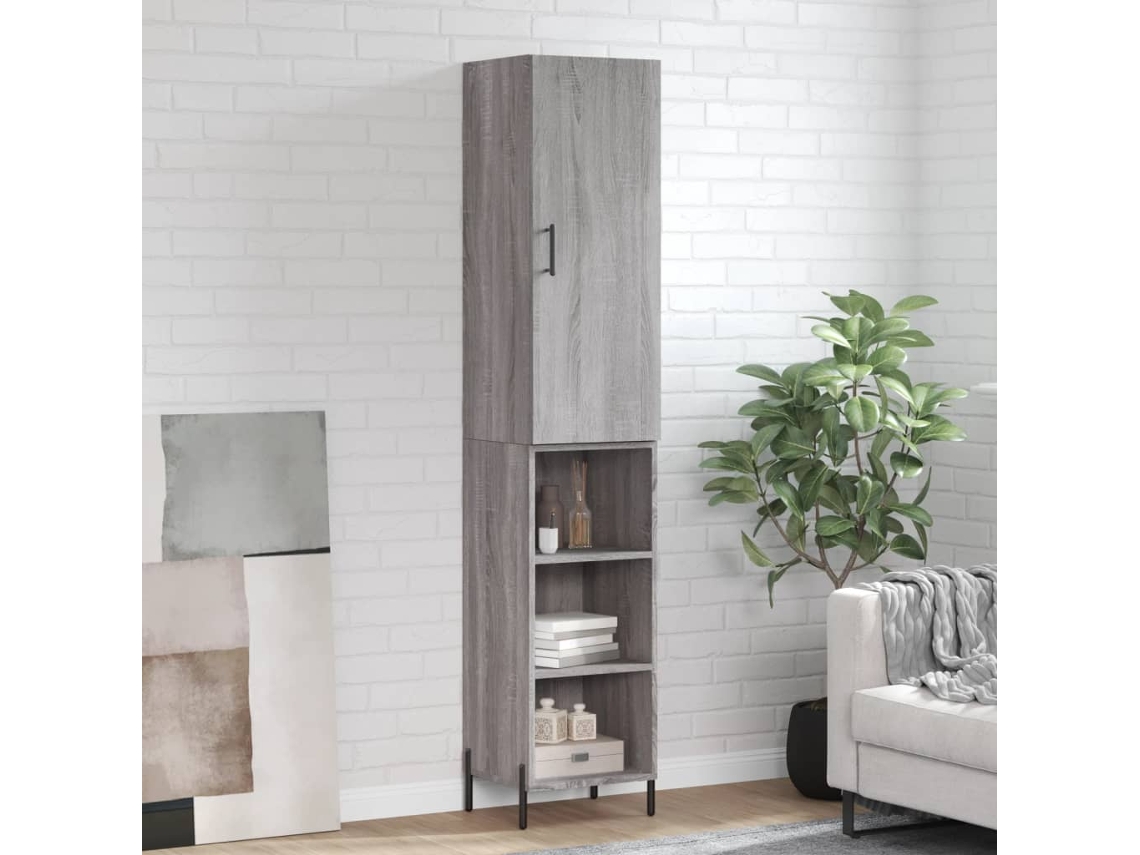Aparador Alto Madera Contrachapada Gris Sonoma 34,5x34x180 Cm