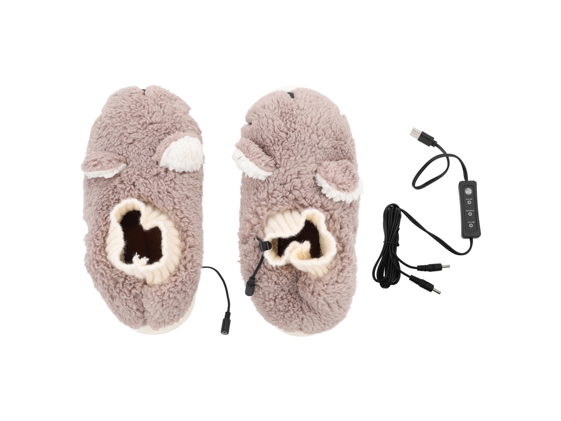 Pantuflas Eléctricas Con Calefacción Usb, Cómodas, De Felpa, Antideslizantes, Para Uso En Interiores Y Exteriores.